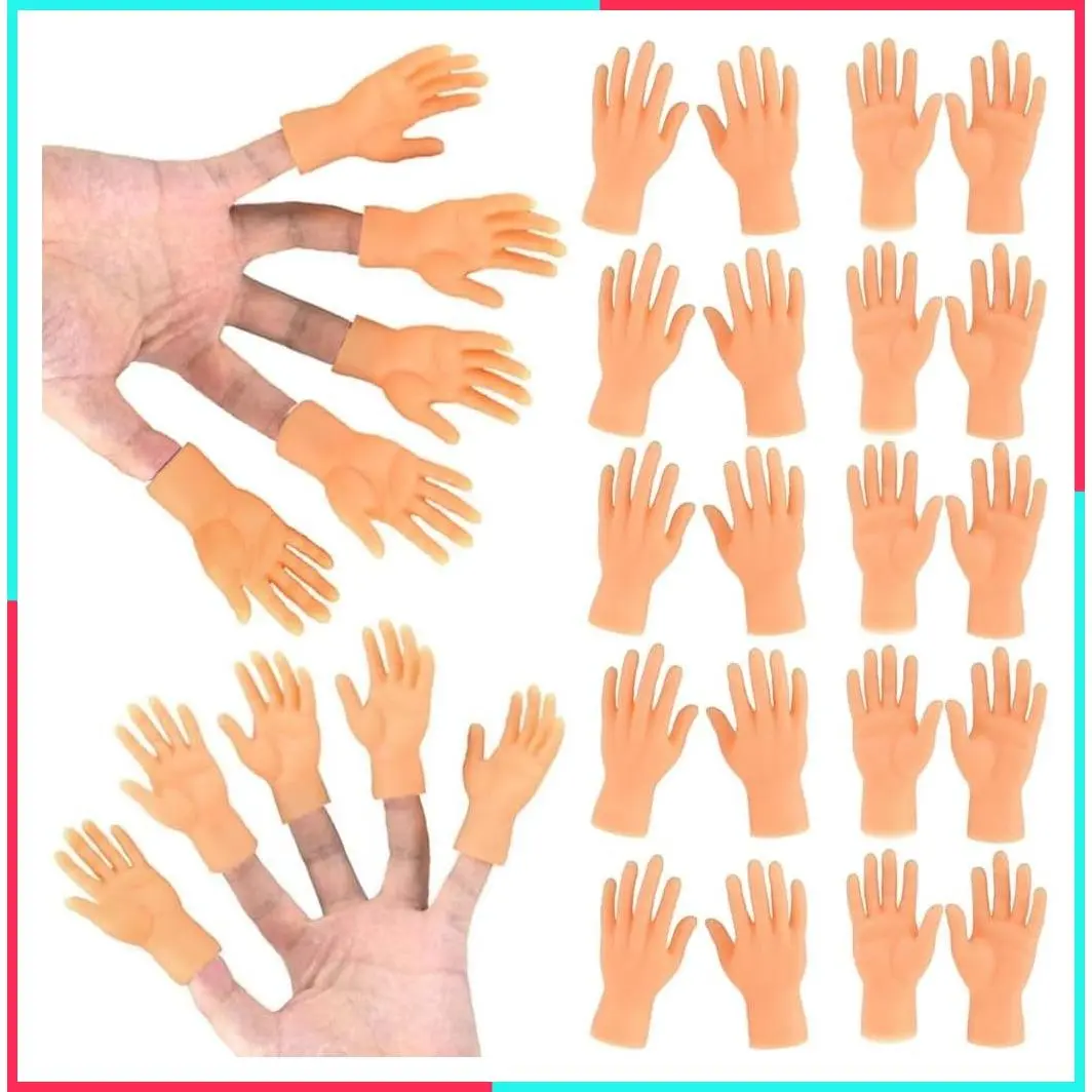 30 Pcs Tiny Finger Hands Mini Rubber Finger Puppets, Miniature Small Hands Realistic Cute Little Hand Finger for Gifts Puppet Show Prank Gag Performance Party Favors