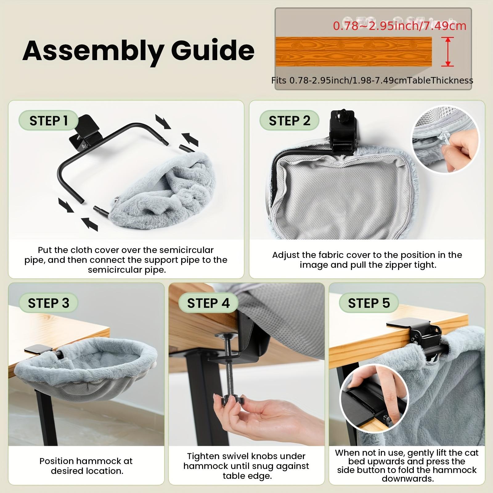 Desktop Cat Bed - One-Key Foldable, Sunken Design, Space-Saving Semi-Circular Cat Nest, Soft Faux Rabbit Fur, for Various Desks - Max Weight Capacity 40 Lbs