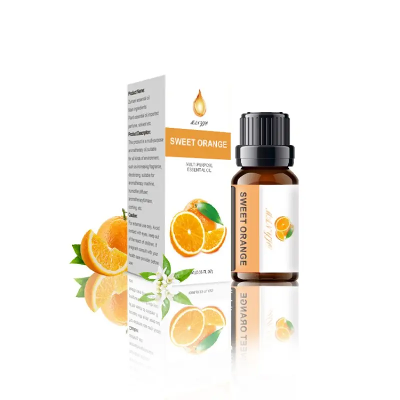 10ML Sweet Orange Essential Oil, Water-Soluble, for Reed Diffusers, Humidifiers, Home, Bedroom, Office, Fresh Air, Relieves Fatigue