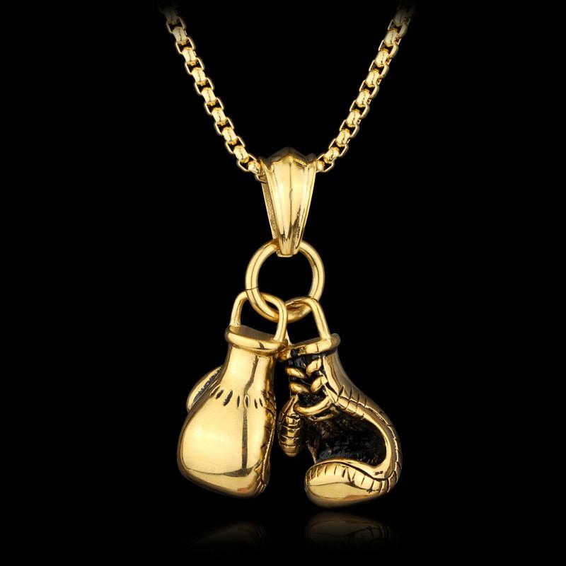 Trendy Hip Hop Style Boxing Gloves Pendant Necklace Decorative Accessories For Holiday Party Gift Boys And Girls Accessories