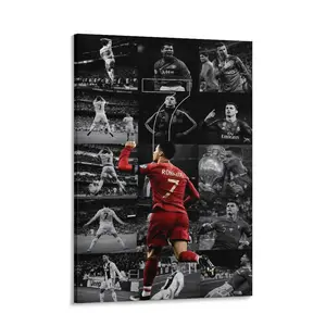 Legendary Football Player Cristiano Ronaldo Canvas Art Poster and Wall Art Picture Print Modern Family Decor Poster Ideal Gift for Soccer