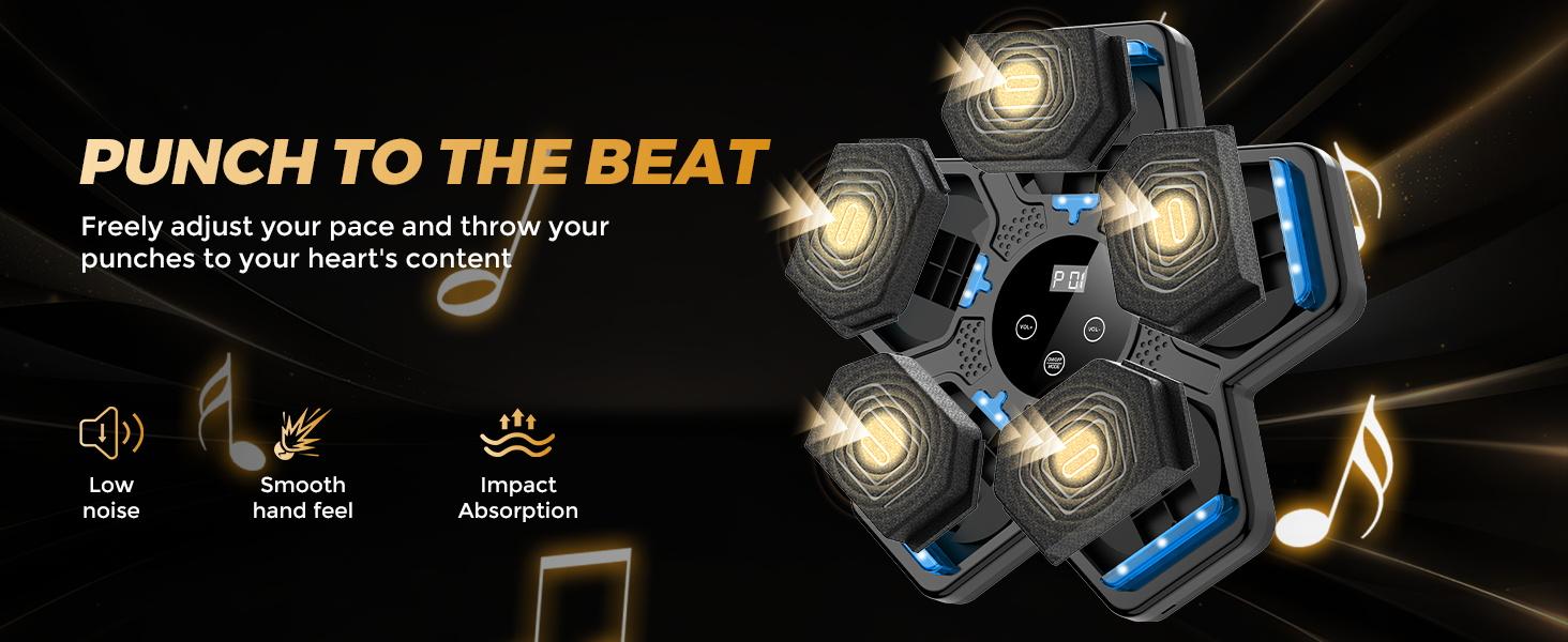 2026 Music Boxing Machine for Adults and Kids, Smart Bluetooth Boxing Training Equipment with Gloves Wall Mounted, Workout Punching Machine for Home,Office and Gym