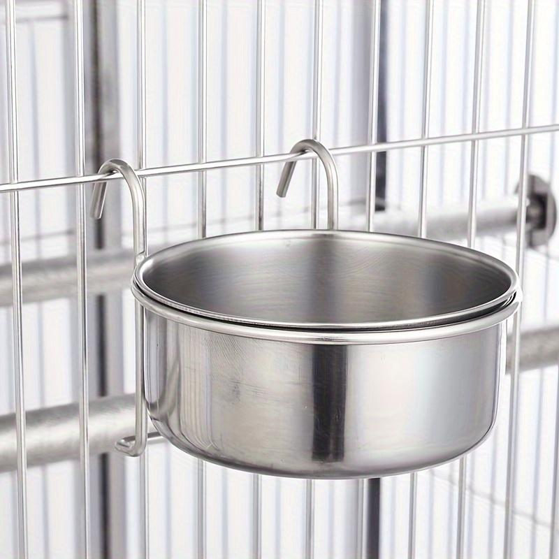 A non-spillable stainless steel hanging dog bowl with gripper, Hanging Feeder, hanging dog cage feeding basin to protect the neck