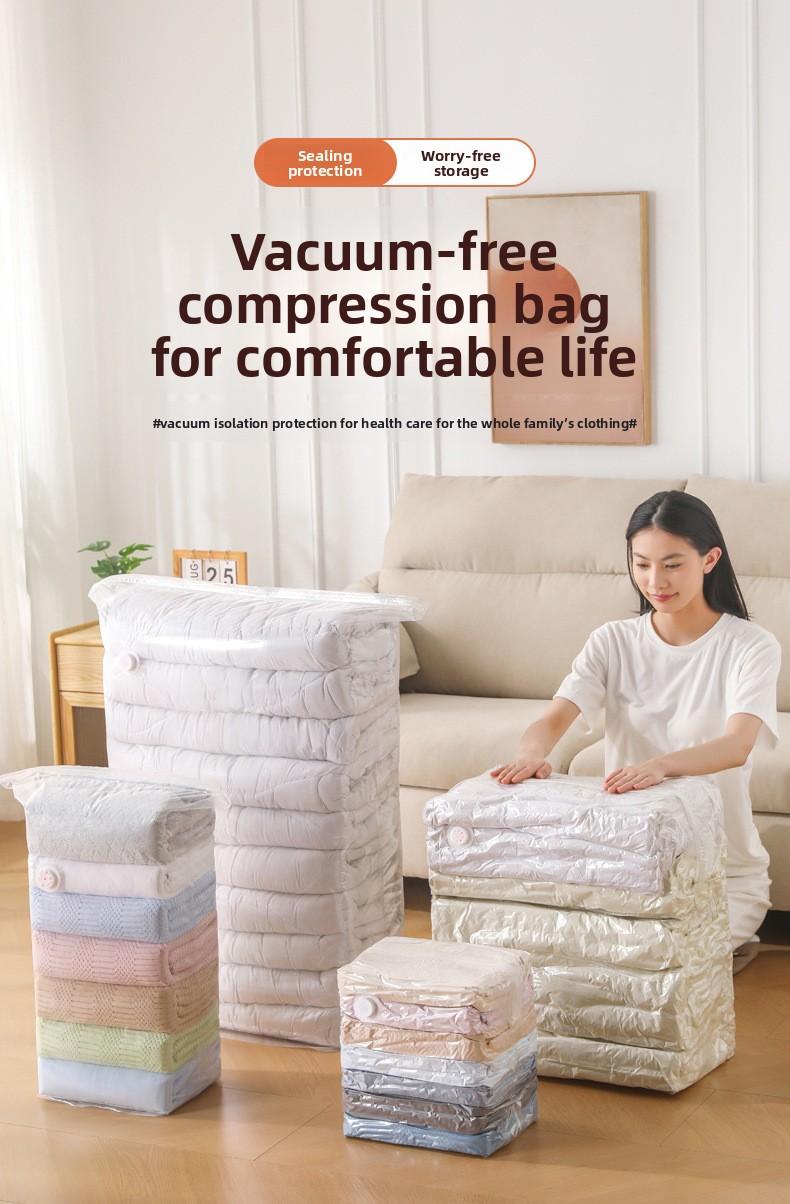 Vacuum Compression Bag No Air Extractor Needed 3D Thickened Large Capacity Clothes Quilts Storage Sealing Bag