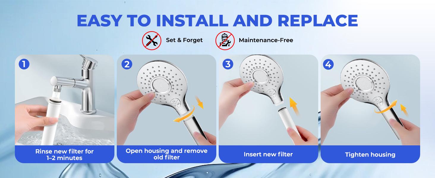 4 Pack Shower Head Compatible with Feellso Shower Head, Hard Softener Cartridge, Removes Chlorine and metals to Improve Skin & Hair