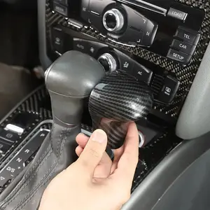 For Audi A4 B8 A5 A6 A7 Q5 8R Q7 S6 S7 2013-2016 ABS Carbon Fiber Car Gear Shift Handle Cover Trim Stickers Interior Car Accessories