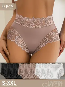 9-Pack Women's Milk Silk Seamless Mid-Waist Briefs, Breathable Soft Lace-Free Underwear, All-Day Comfort