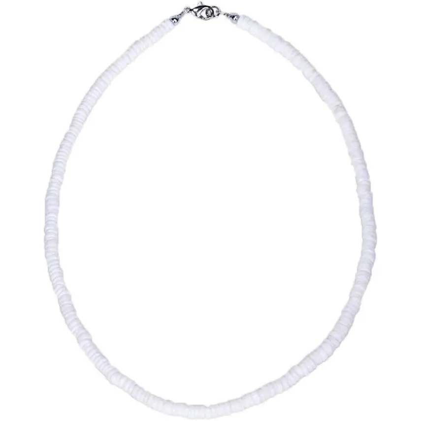 BlueRica Smooth Puka Shell Heishi Necklace