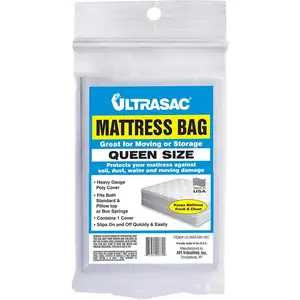 High Queen Size Mattress 2.0 MIL (eq) Clear Cover Waterproof Bags - 70" x 92" - Pack of 1 - for Moving,, &