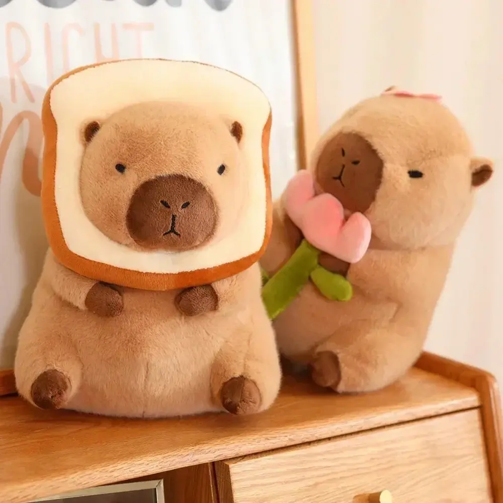 23cm Kawaii Bread-Themed Capybara Toast Stuffed Toy, Creative Soft Plush Animal Doll, Unisex Cute Gifts for Girls