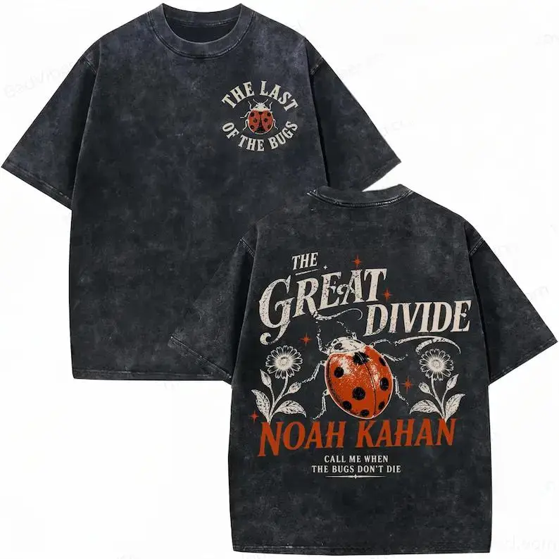 Noah Kahan The Divide Tour Wash Shirt Comfort Color Vintage Tee The Last of the Bugs Shirt 2026 Tour Casual Funny Mens T Shirt Christmas Birthday Gift
