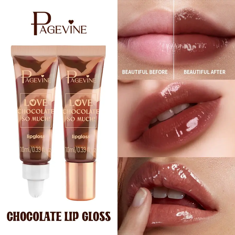 Page Vine Chocolate Lip Gloss, Hydrating Moisturizing Lip Balm, Shiny Lip Oil, Plumping Lip Care, Long-Lasting Lips
