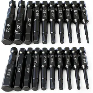 Hex Head Allen Wrench Drill Bit Set (10pc Metric & 10pc SAE), PTSLKHN Allen Wrench Drill Bits, Upgraded 1/4" Quick Release Shank Magnetic Hex Bit Set - Perfect for Ikea Type Furniture