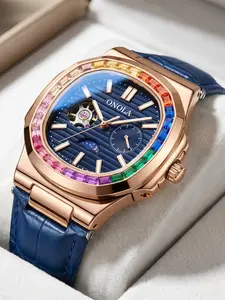 Onola Men's Business Automatic Mechanical Watch Men, Openworked Tourbillon Design, 3atm Waterproof, High-Quality, Perfect Christmas Gift Diamond watch