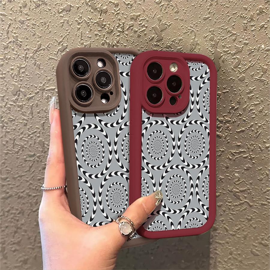 Phone Case: 1pc Optical Illusion Spiral Pattern Phone Case Suitable for Apple iPhone 17 E Air Pro ProMax iPhone16 15 14 Plus 13 12 Mini 11 X XS XR Antidrop Softshell Modern Fashion Can Be Given to Friends