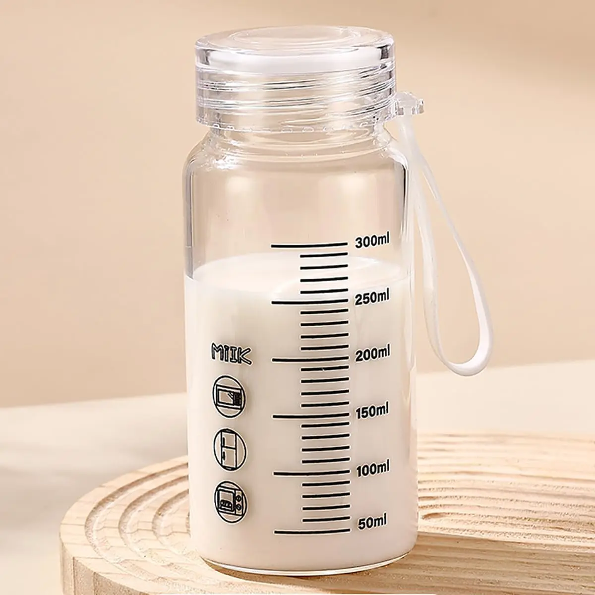 High Borosilicate Glass Cup With Lid,Graduated Drinking Bottle,Portable,Leak Proof,for Ice ,Coffee,and Milk for School,Office,