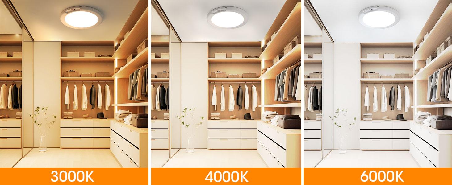 Rechargeable Motion Sensor Ceiling Light with Remote, Battery Operated Wireless LED Overhead Light, Dimmable 3 Color Temperatures, No Wiring Renter Friendly Indoor Lighting for Closet, Shower, Pantry, Hallway