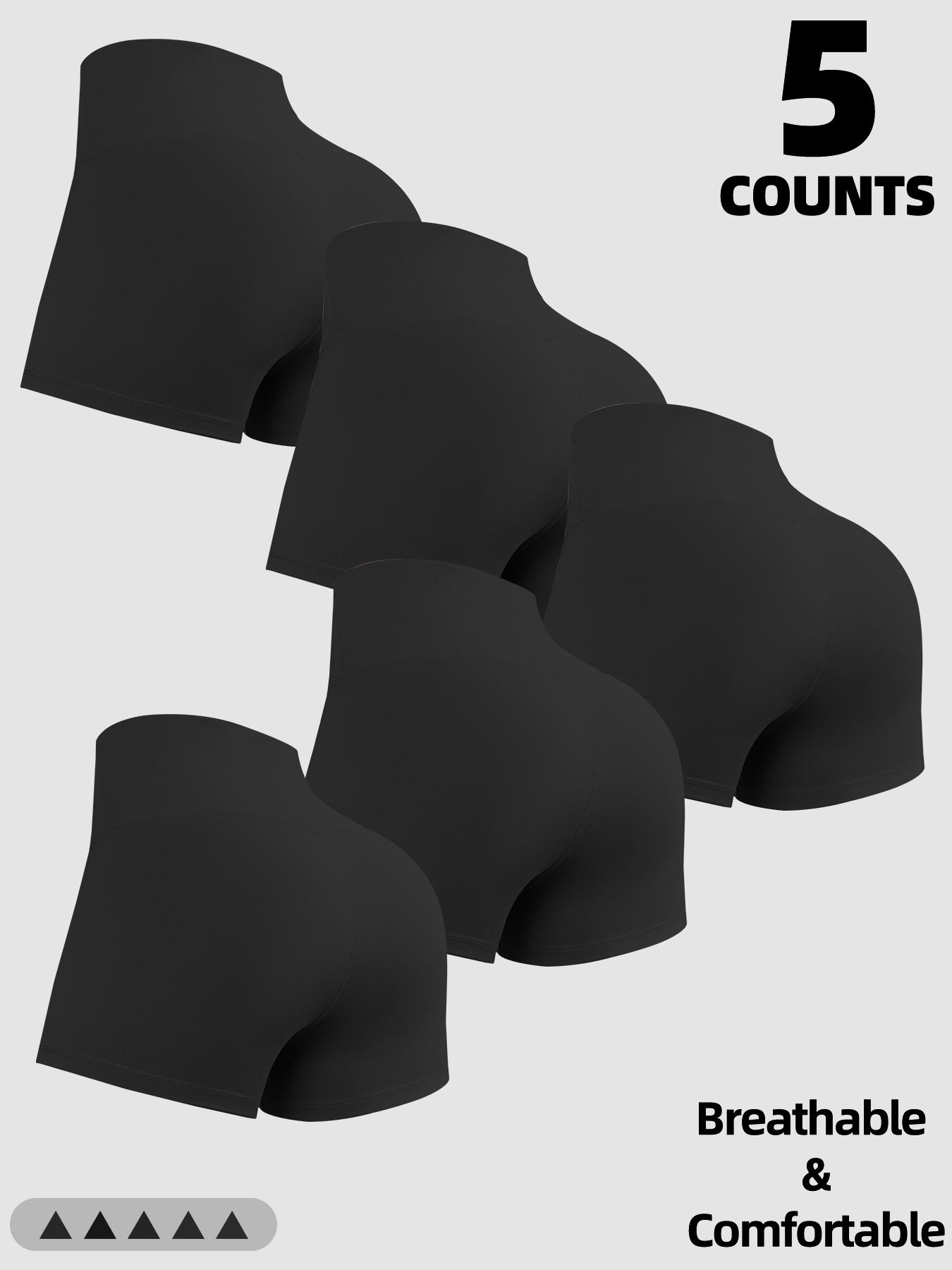 Women's Solid Color Gym Shorts, Breathable Comfortable High Stretch Shorts for Yoga Gym Workout Running, Ladies Sportswear for Summer