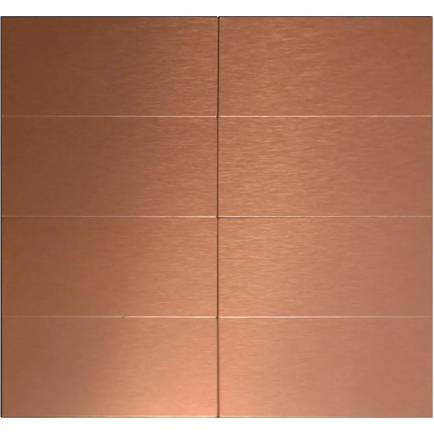 Aluminum Peel and Stick Backsplash Tile Panels 3"x6" Brushed Copper Kitchen Wall Decor 40-Pack Copper Color
