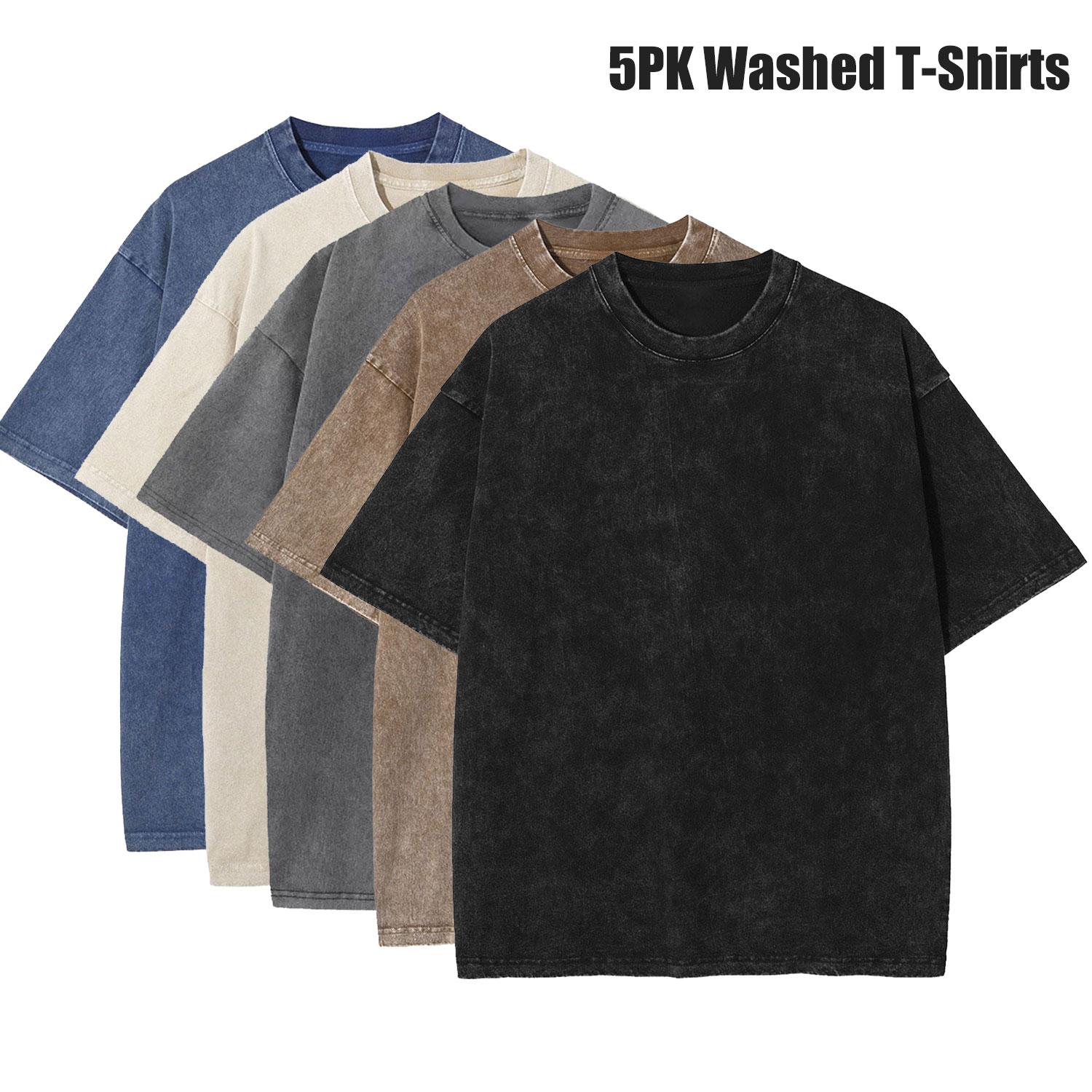 5 Pack Oversized Tshirts for Men Gym Vintage Heavyweight T Shirts Cotton Workout Acid Wash Baggy Tees 5 Pack Oversized Tshirts for Men Gym Vintage Heavyweight T Shirts Cotton Workout Acid Wash Baggy Tees