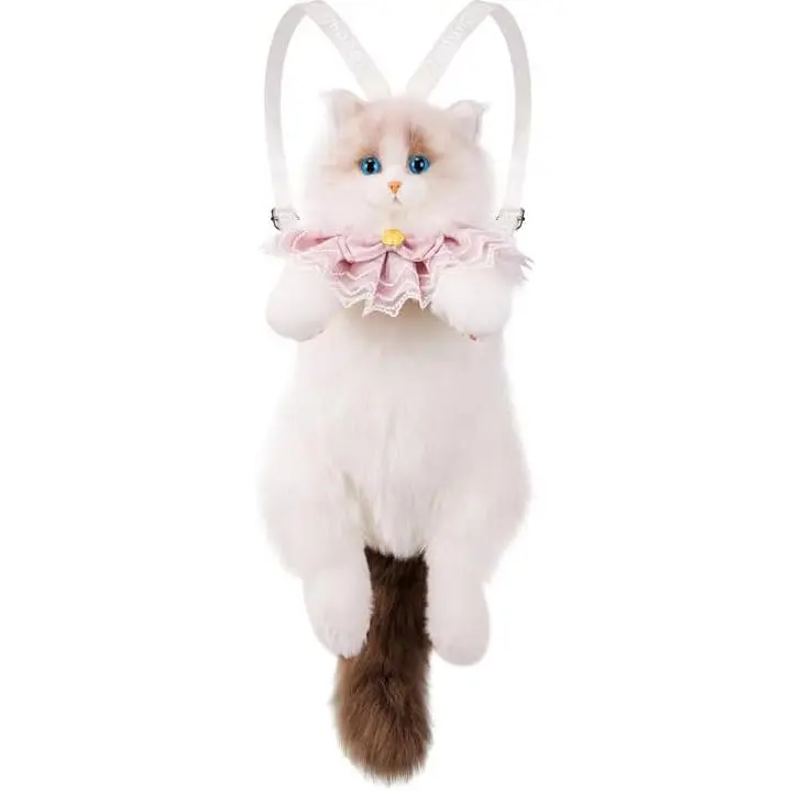 Shaped Backpack - Handcrafted Stuffed  Plush Bag with Adjustable , Crossbody, and Handbag Straps (Ragdoll Bag)