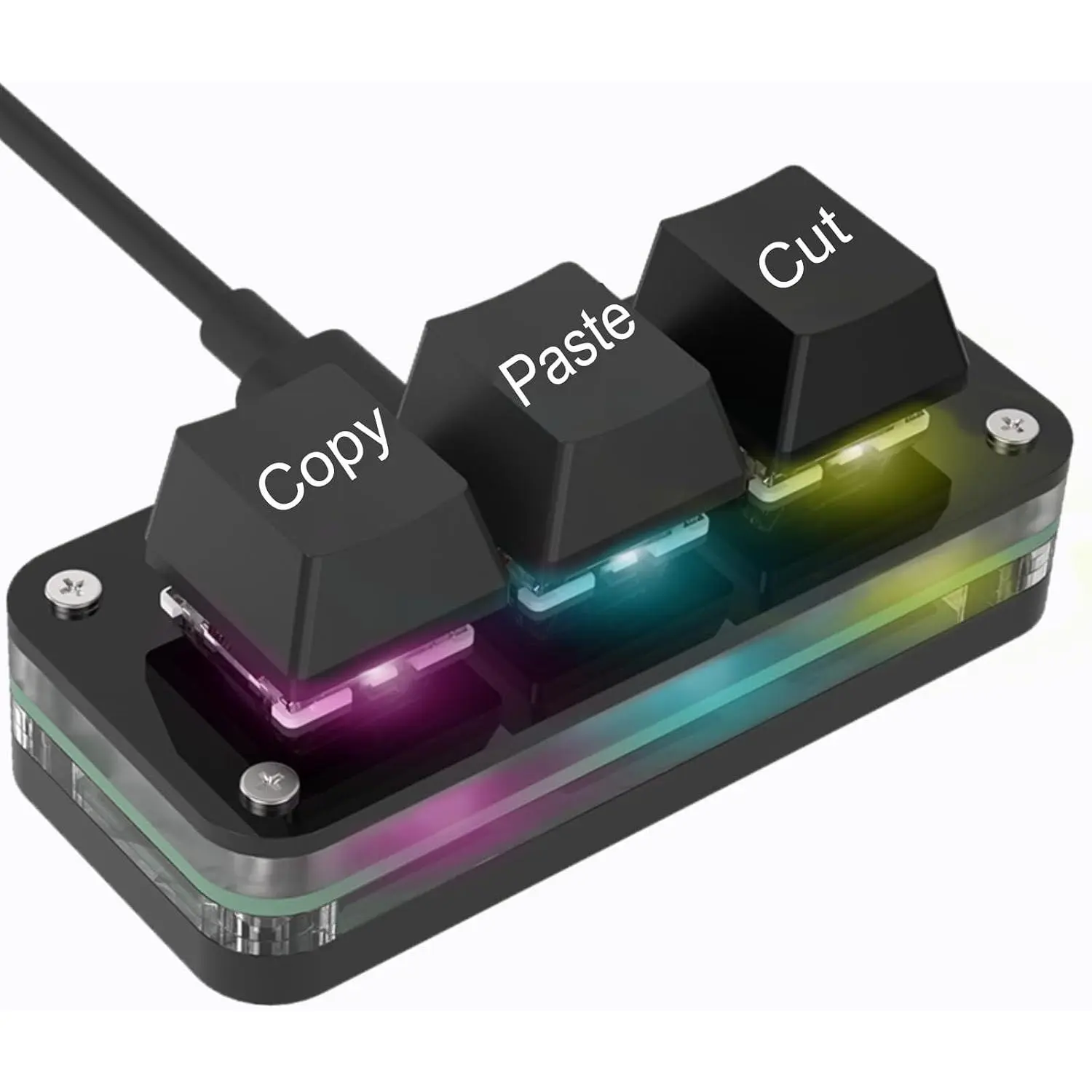 Copy Keyboard, Cut Copy Paste Keypad,  Handed Macro Keypad, Programmable Mechanical Keyboard for Working and Gaming, Shortcut Keyboard for PC, , Laptop (Black)