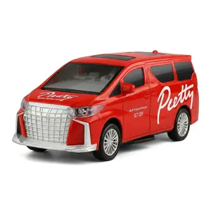 Pretty 1:32 Alloy MPV Diecast Toy Car with Sound & Light Friction Powered Model with Openable Doors for Kids