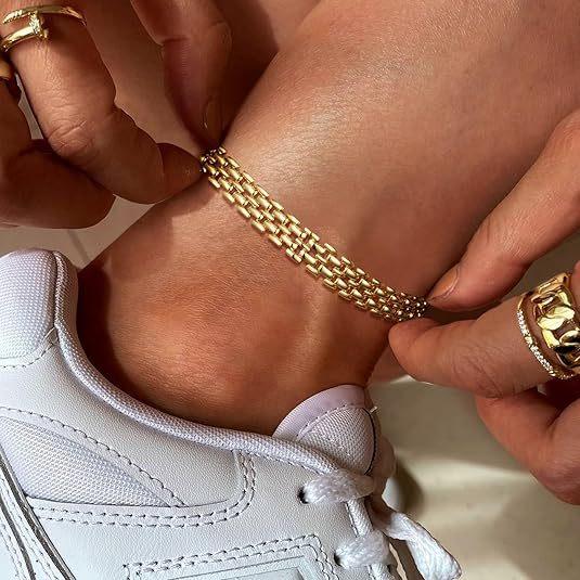 Cuban chain anklet unisex 925 adjustable beach foot jewelry for summer vacations, parties and daily wear fashionably trendy and unique