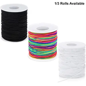 1/3 Rolls 50m 1mm Stretchy Bracelet String, Strong Elastic Cord for Jewelry Making, Beading, Bracelets and Necklaces, Ideal for Craft Projects, Jewelry Making Supplies