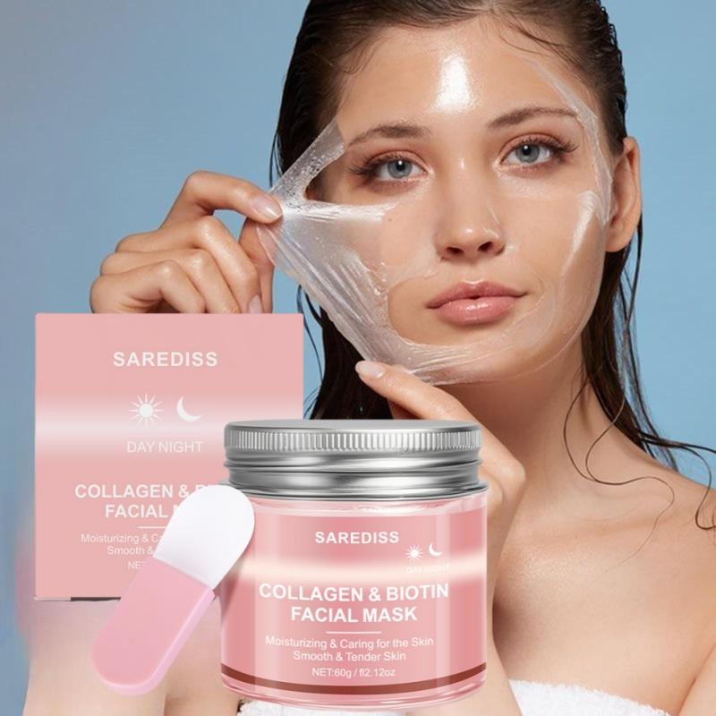 Collagen & Biotin Peel-off Facial Mask, Deep Moisturizing Facial Mask, Lifting and Firming Face Mask, Facial Skin Care Product for Women & Men