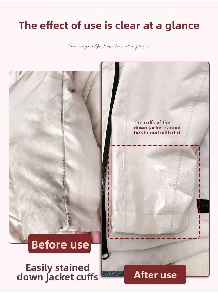 3PCS Anti-stain stickers for trench coat collars, winter down jackets, overcoats, outerwear, and linings; invisible, transparent, and self-adhesive.