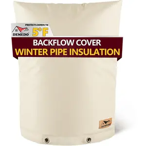 Backflow Preventer Insulation Cover - Water Pipe Insulation Sprinkler Cover for Outside - Insulated Backflow Cover Pouch for Irrigation Back Flow Valve in Winter or Sun Exposure (16" W x 20" H, Sand)