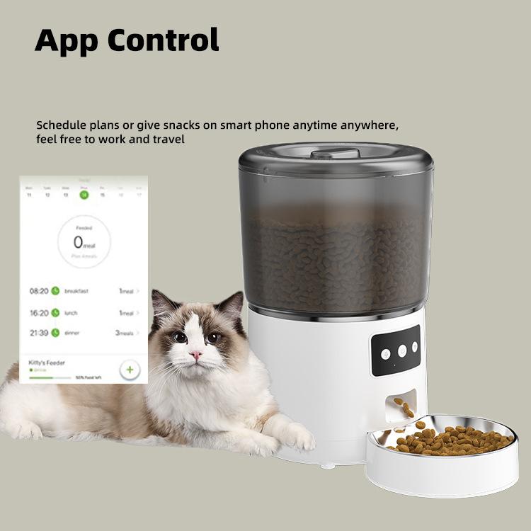 Automatic Cat Feeder 4L Food Dispenser with Graffiti APP Remote WIFI Smart Pet Feeding Supplies for Cats and Dogs