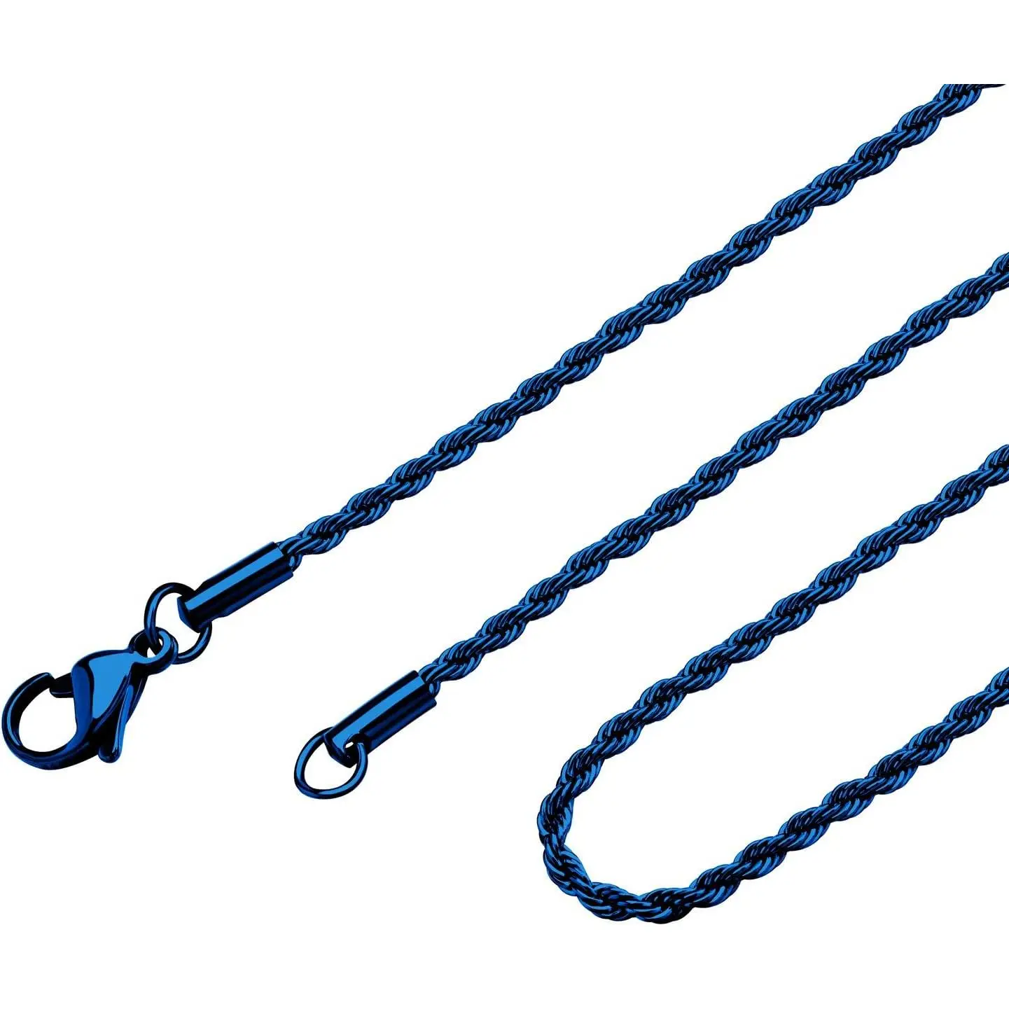 Stainless Steel  Twisted Singapore Rope Chain Necklace