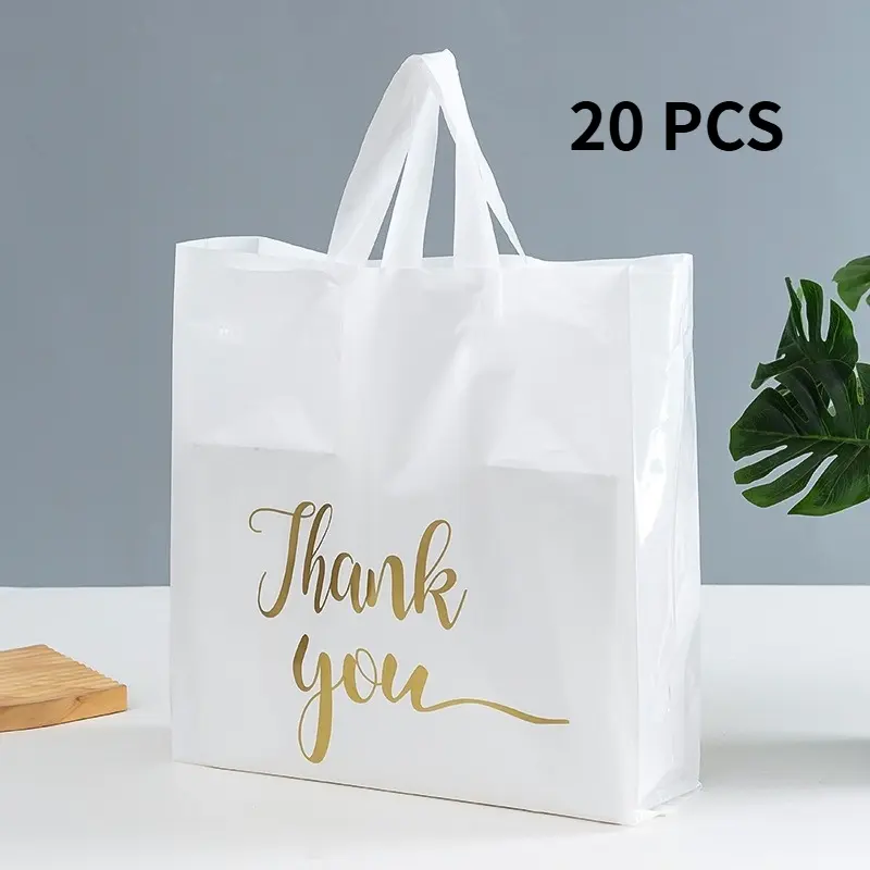 20PCS tote bag hemmed plastic gift bag clothing store clothes bag thickened thankyou bag shopping bag, holiday party gifts, birthday decorations, Non Woven Bags
