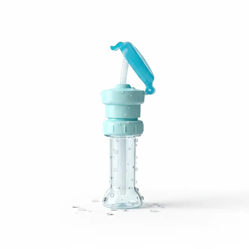 Water Bottle Cap Converter with Lid Straw, Portable Plastic Leak-Proof Spout Lid Accessory for Outdoor Sports, Camping & Hiking