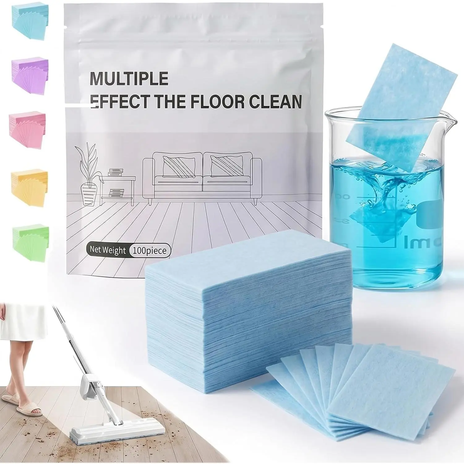 Household Floor Cleaner Tablets, Multi-Surface Deep Cleaning Sheets for Wood Flooring & Luxury Vinyl Plank, Camellia Scent, 30PCS