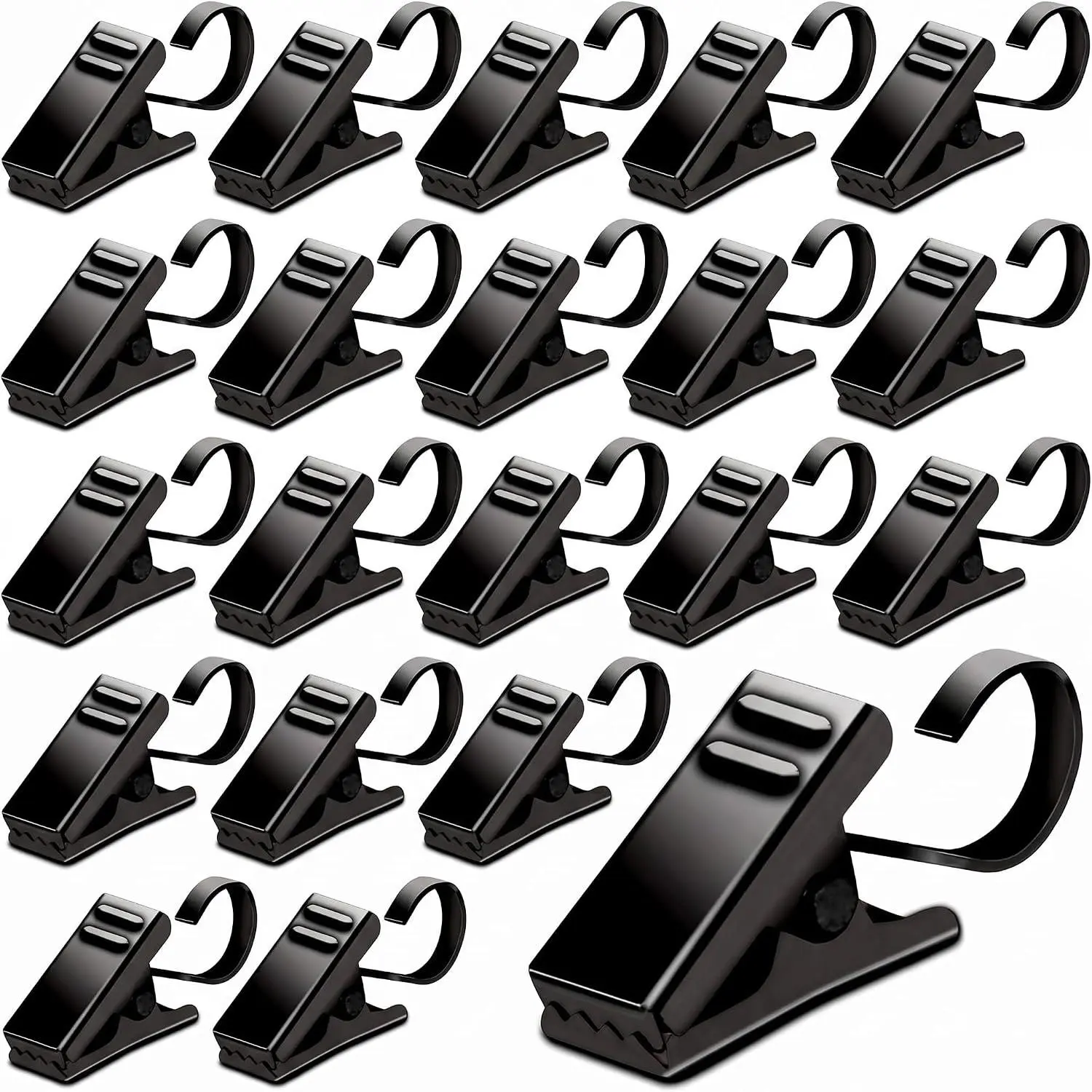 Pack of 25 Black Curtain Clips String Light Hangers Small Metal Wire | Holder for  Camper Awning Light Christmas Decor Shower  Decoration Indoor and Outdoor Photos Arts Crafts Display