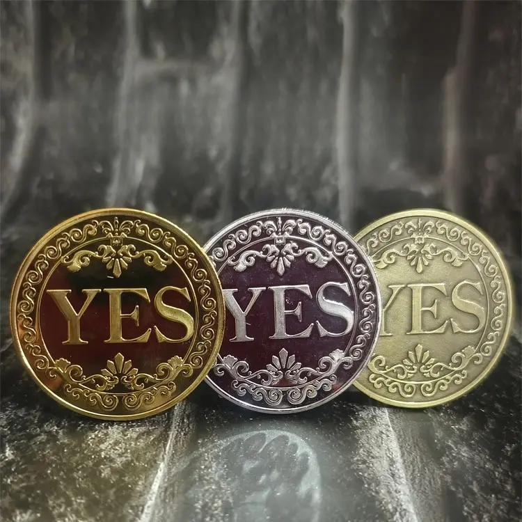 3 Pcs Yes No Decision Coin, Double Sided Decision Maker Lucky Coin for Games, Gifts, Office & Everyday Choices