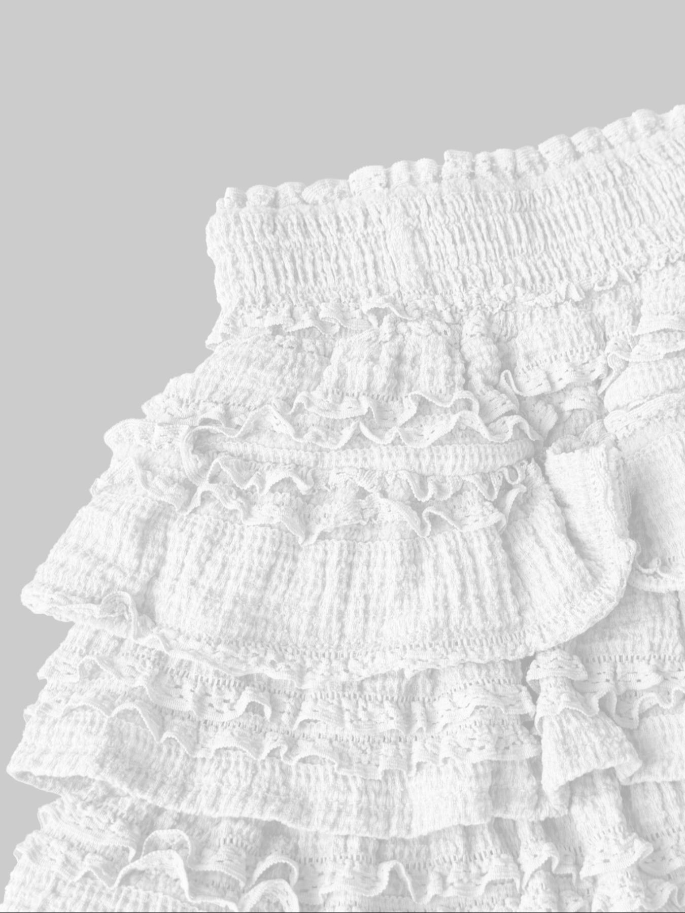 Women's Solid Color Ruffle Trim Skort, Casual Fashion 2 in 1 Mini Skirt for Daily Outdoor Wear, Ladies Bottoms for Summer