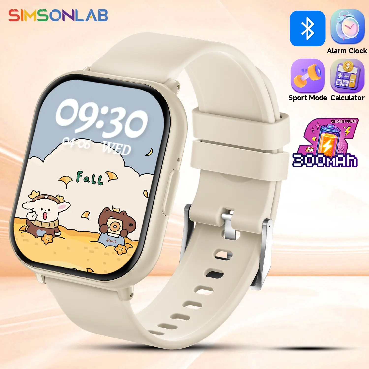 SIMSONLAB, 1.83-Inch Smart Watch with Wireless Calling, Message Notifications, Music Playback, Multi-Sport Modes, Custom Watch Faces, Step Counter, Alarm and Sedentary Reminders, Remote Camera, Low Power Consumption, Long Battery Life,Weather Update, Gift