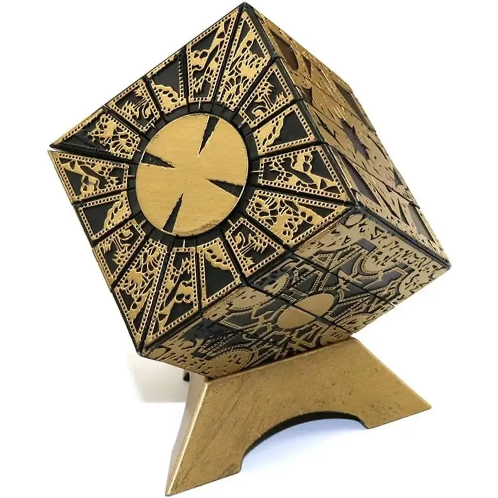 2026 Viral TikTok Detachable Hellraiser Puzzle Box| Functional Lament Configuration, Deformation Lock Puzzle Box with Display Base, Horror Movie Merch Prop, Halloween Christmas Birthday Gift for Horror Fans