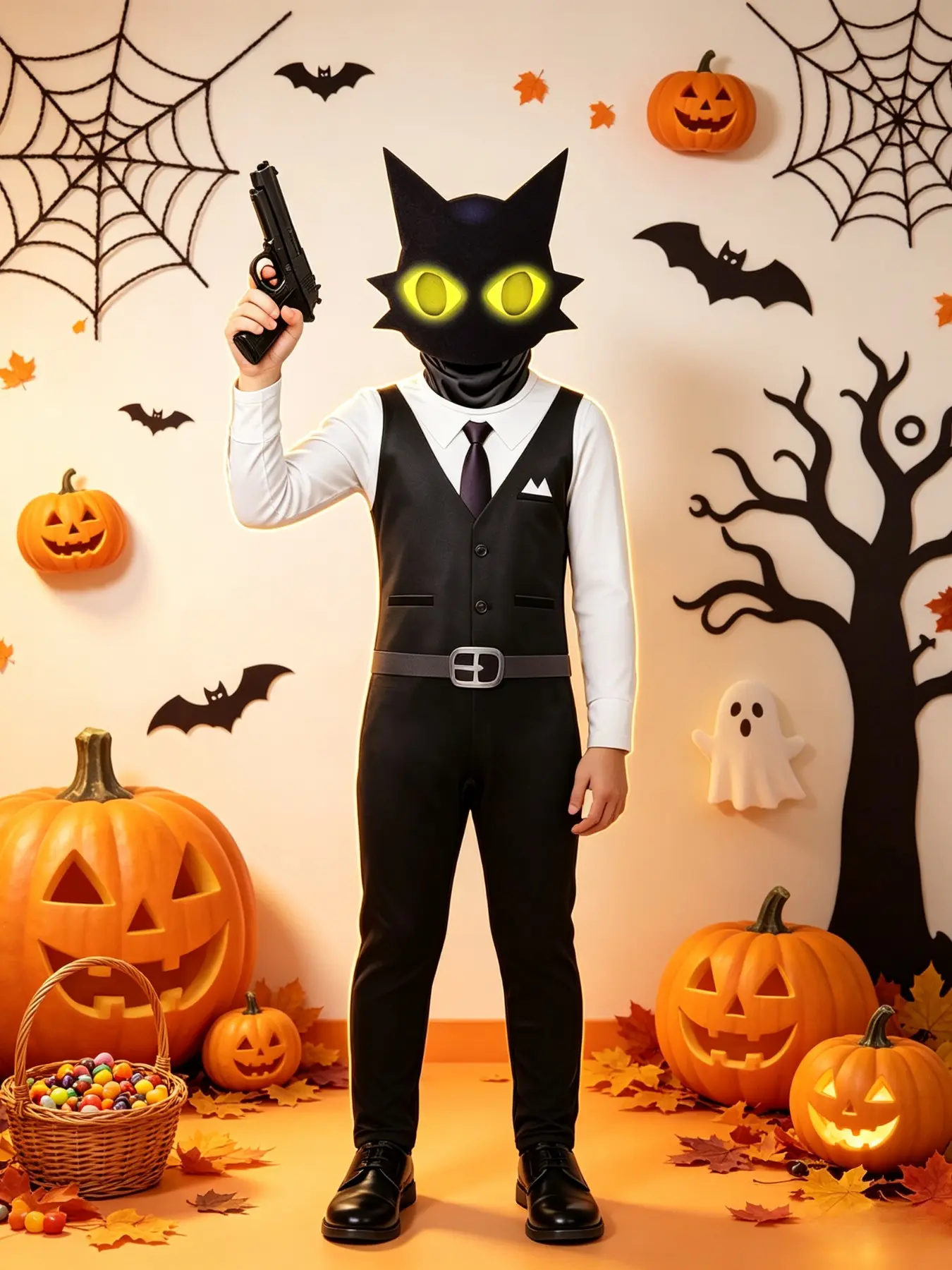 Animal Hospital Kids Halloween Costume, Boys Horror Game Character Jumpsuit with Mask, Children Cosplay Outfit for Halloween Party Trick or Treat