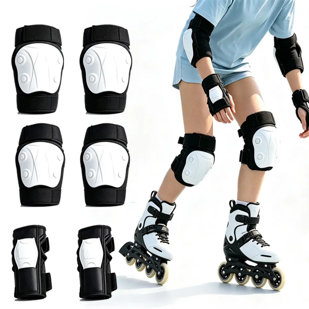6PCS :6 in 1 Knee Pads Elbow Pads Wrist Guards set, Knee Pads Protection Gear Skateboard Accessories for Roller Skates Bike Cycling Skateboard - Adult & Youth