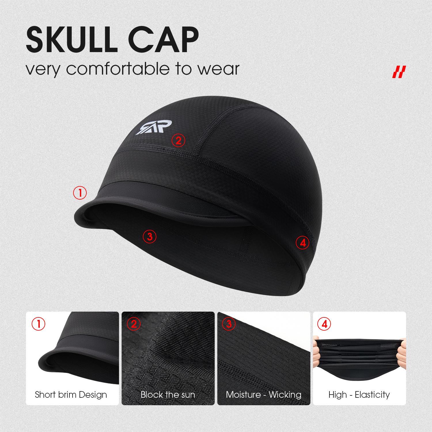 Breathable Sweat-wicking Cycling Running Baseball Hat, 2 Counts Short Brim Cooling Helmet Liner Skull Cap, Cycling Running Baseball Hat, Sports Hat