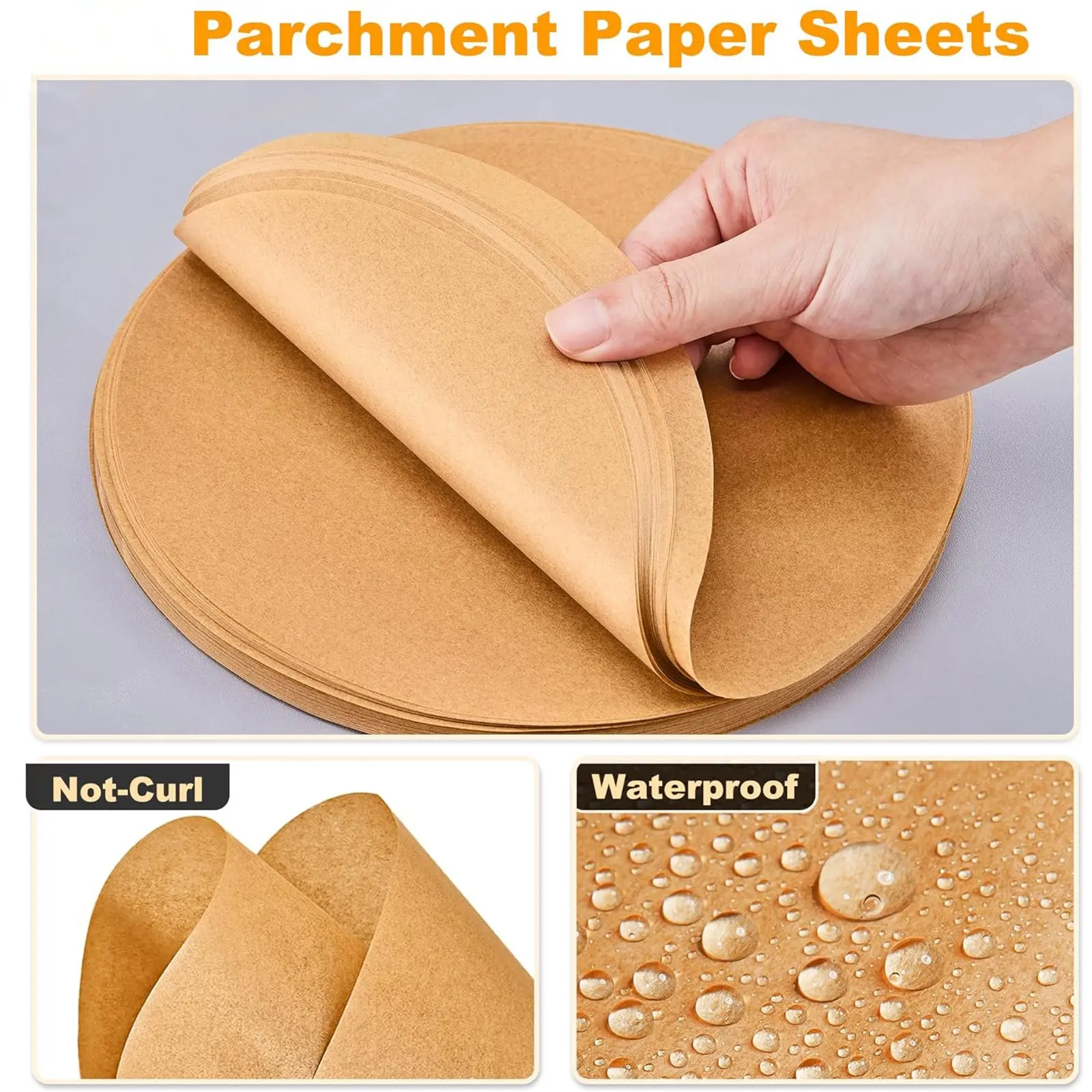 Round Parchment Papers 50/100/200pcs, Non-Stick Precut Cake Pan Liners, Bakeware, Baking Utensils Supplies, Essential Bakeware, Baking Essentials, Home Baking Supplies, for Baking, Grilling, Steaming, Air Fryer, Microwave, Kitchen Gadgets