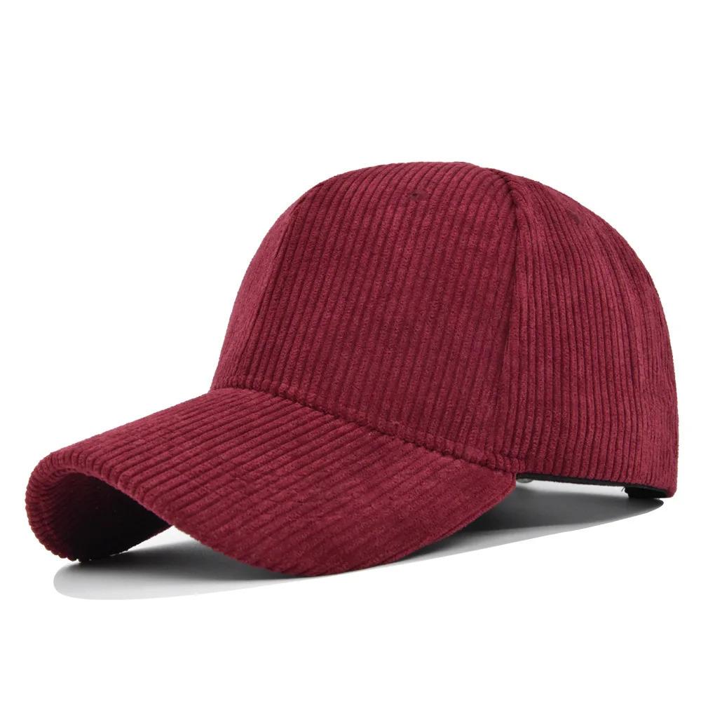 Solid color corduroy ins baseball cap Korean version versatile face enhancing small curved eave street duckbill cap