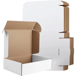 12x9x4 Inches Shipping Boxes Set of 25, White Corrugated Cardboard Mailer Boxes for Small Business