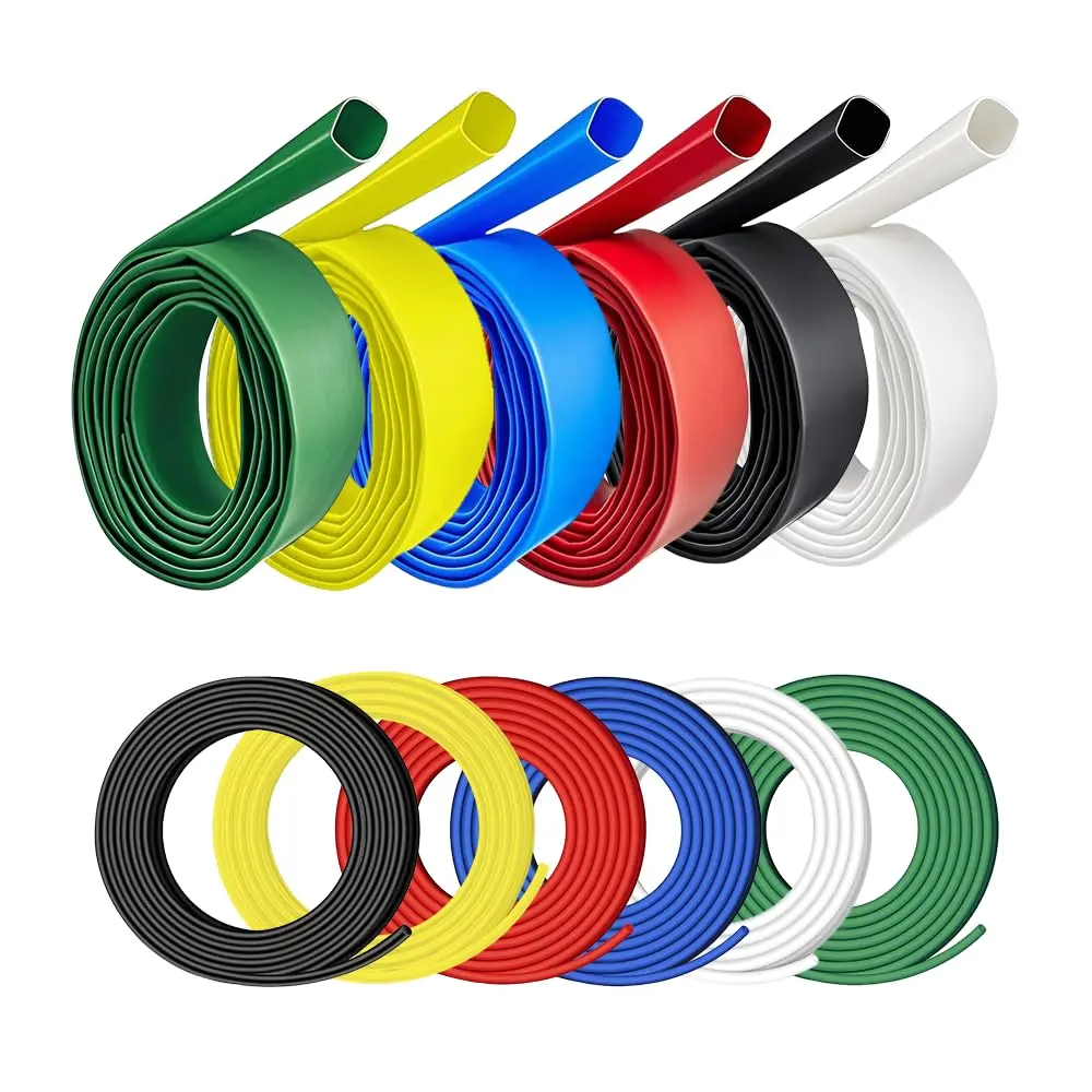 Heat Shrink Tubing - 3:1 Adhesive Lined, Shrinkable Wire Wrap Tube, 24FT, 6 Colors, Marine Grade , Insulated Sealed, Oil & Wear Resistant
