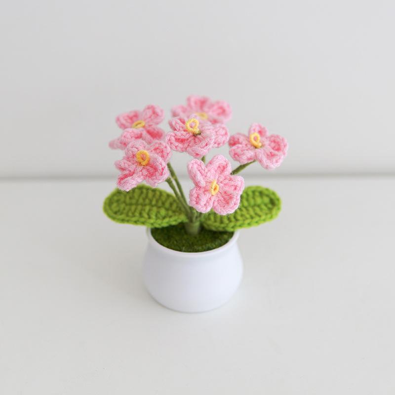 Cute Flower Design Crochet Plant (1 Count), Handmade Crochet Flower, Decorative Flower for Home Party Wedding, Artificial Flower Plant, Crochet Artificial Flowers, Artificial Flower Decoration, Flower Design Decorations